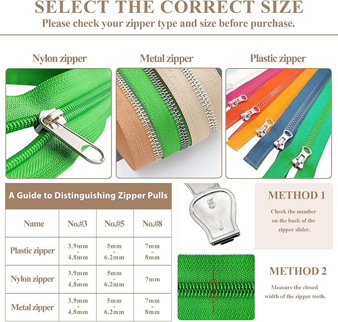 Vintrex 60 Pcs Zipper Repair Kit with Replacement Sliders, Metal Zipper Pull Replacement Kit for Jackets, Coats, Tents, Backpacks, Sleeping Bags, and Luggage