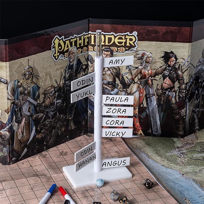 Kalami Initiative Tracker for DND, 12 Rotating Acrylic Flags Turn Tracker for D&D 5e, Pathfinder and Other Tabletop RPG, Perfect DM Gift