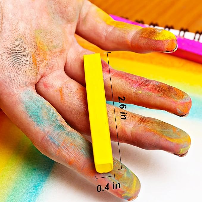 Soft Pastel for Artists, 24 PCS Vibrant Colors Chalk Sticks - Premium Pastel Art Supplies for Drawing, Blending, and Shading - Ideal for Adults and Beginners