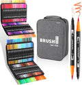 168 Colors Brush & Fine Dual Tip Watercolor Markers Set for Kids Adults Coloring Books No Bleeding Paint Pens For Drawing Note taking Planner Calligraphy Journaling Card Making Art Supplies