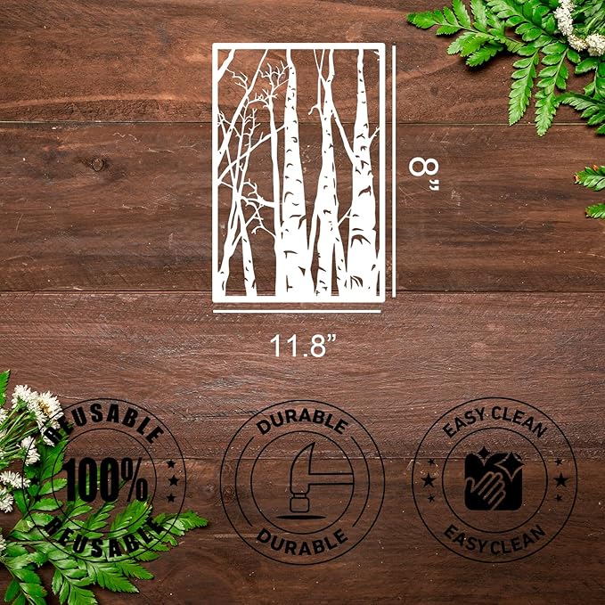 Stencils for Crafts Reusable Texture Stencils Background Stencil Leaf Floral Templates for Painting on Wood Furniture Card Canvas Paper Scrapbook