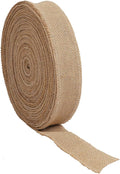 KINJOEK 3 Inch Wide 54 Yards Burlap Ribbon, Natural Jute Fabric Ribbon Crafts Ribbon for Christmas Wedding Gifts Burlap Fabric DIY for Decoration