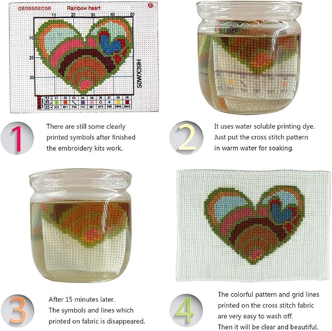 Dimensean Stamped Cross Stitch Kits Full Range of Embroidery Patterns Starter Kits for Beginners Adult or Kids DIY Cross Stitches Needlepoint Kits 11CT-Elk Flower 17.7x17.7 inch