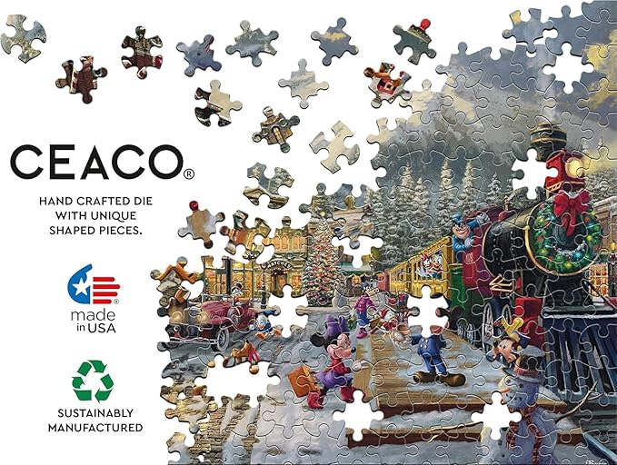 Ceaco - Thomas Kinkade - Disney - Holiday - Candy Cane Express - 1000 Piece Jigsaw Puzzle