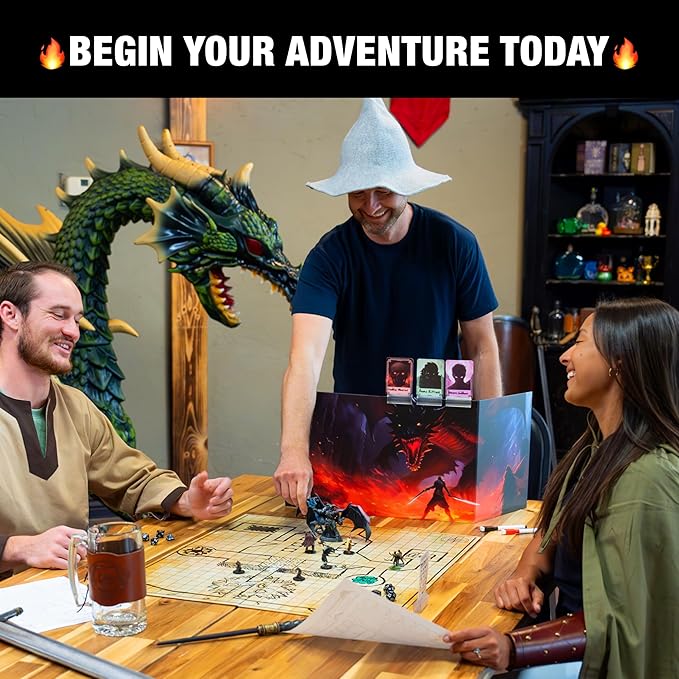 TIDYBOSS DND Combat Tracker & Initiative Set of 50pcs Erasable Acrylic Top on Screen with Character, Monster Insert Cards DM Tools, Accessories for Dungeons and Dragons, TTRPGs