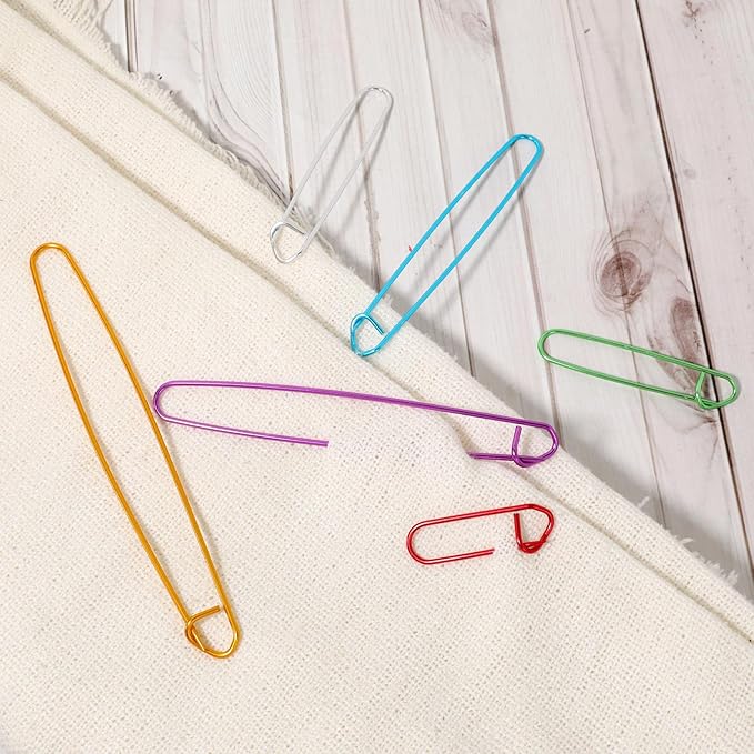 12 PCS Knitting Stitch Holder 6 Size Aluminum Yarn Stitch Holders Stitch Markers for Crocheting Practical Knitting Crochet Tools for Knitting Notions or Crochet