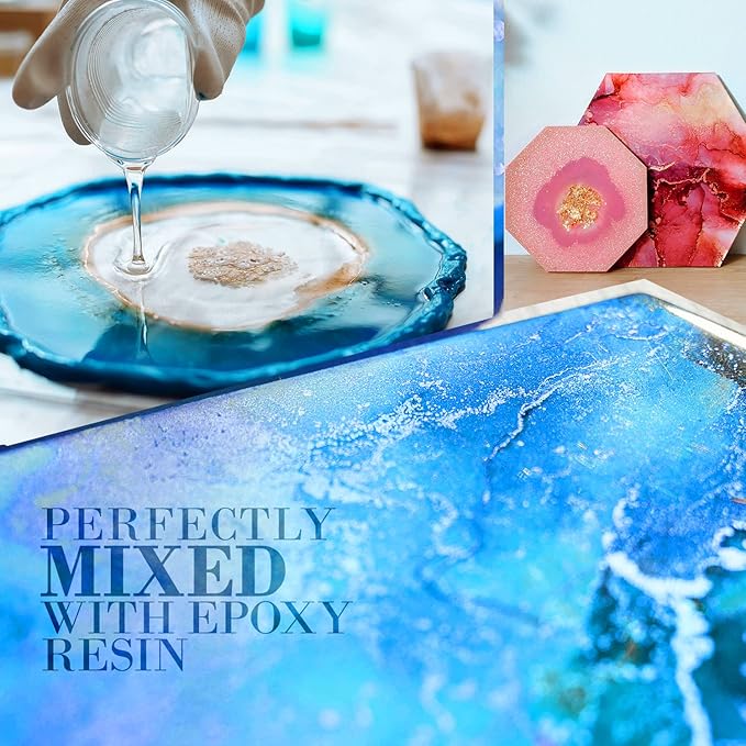 Vivid Blue Mica Powder for Epoxy Resin 100g / 3.5oz.Sealed Bag- Techarooz 2 Tone Resin Dye Color Pigment Powder for Lip Gloss, Nails, Colorant for Slime Bath Bombs Soap Making & Polymer Clay