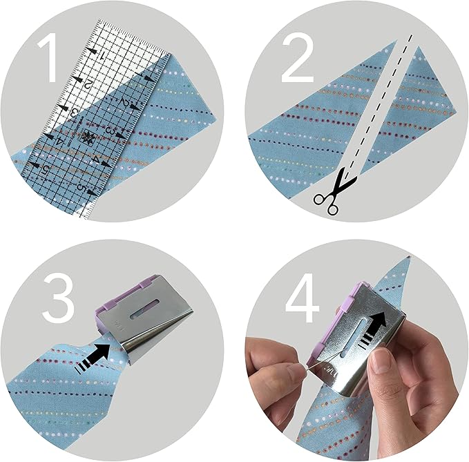 Simplicity 3881925US Sewing and Quilting Bias Tape Maker Tool with 6 Different-Sized Tips, Multicolor, 9pcs
