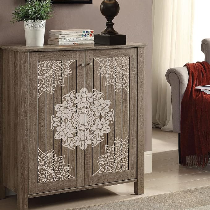 9 Pack Large Reusable Stencil Mandala Stencil Laser Cut Painting Template for Wood Wall Floor Tile Fabric Crafts Furniture Stencils Painting(12x12 Inch)