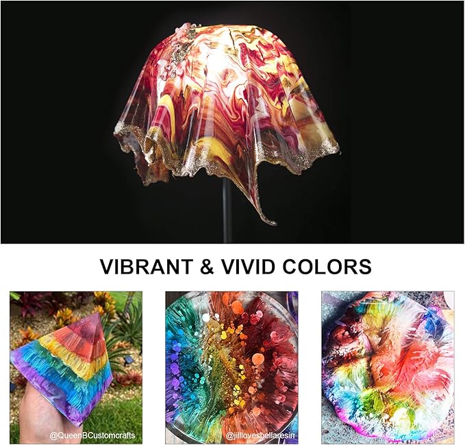 Alcohol Ink for Epoxy Resin LET'S RESIN Concentrated Alcohol Ink Set, 26 Vibrant Colors Alcohol-Based Resin Ink,Alcohol Paint Resin Dye for Resin Art, Tumblers, Resin Epoxy(Each 0.35oz)