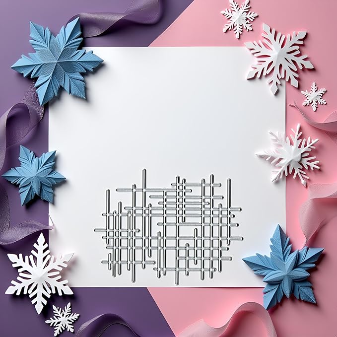 1Pc Silver Irregular Lines Metal Cutting Dies for Card Making, Paper Embossing Die-Cuts Sets, DIY Scrapbooking Photo Album Arts Crafts Templates, Stencils for Holiday Christmas Decoration，Scrapbooking