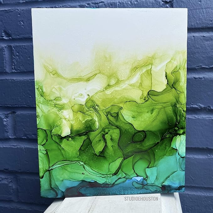 Pixiss Green Alcohol Ink Set - 5 Shades of Highly Saturated Alcohol Ink for Epoxy Resin Supplies, Yupo Paper, Tumblers, Coasters - Resin Colorant for Epoxy Resin and Resin Art Supplies