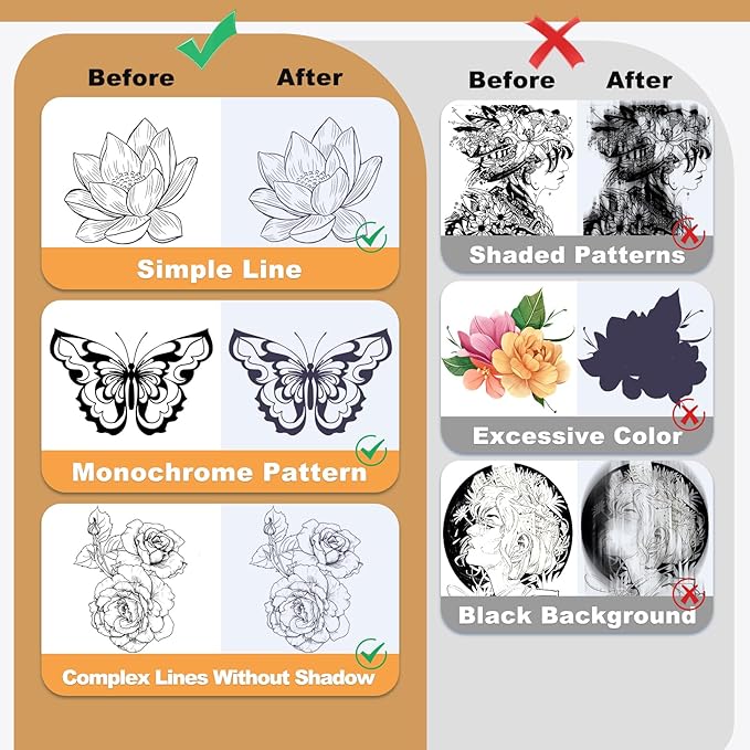 Tattoo Transfer Paper - 100 Sheets A4 Size, Thermal Stencil Paper for Tattoo Transfer Kit - Commercial & Personal Use, DIY Tattoo Tracing Paper Compatible with Printer & Tattoo Supplies