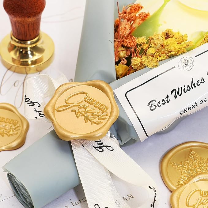 SWANGSA 20 Pieces Glue Gun Sealing Wax Sticks Gold for Wax Seal Stamp, Great for Wedding Invitations, Christmas Cards, Envelopes, Wine Packages, Gift Wrapping (Gold)