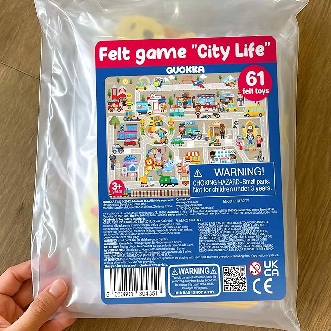 QUOKKA City Felt Board for Kids 3-5 Years Old - Social Emotional Preschool Learning Activities for Ages 3-5 - Educational Flannel Toy Speech Therapy Gift