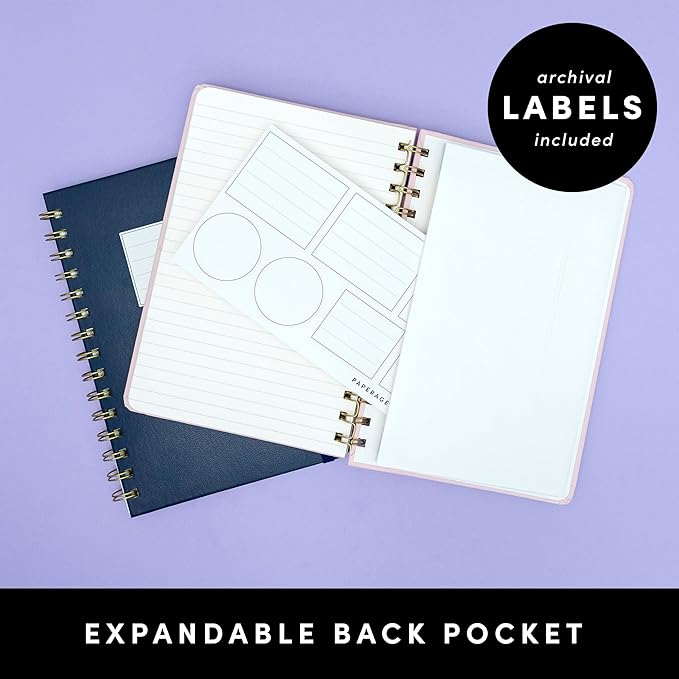PAPERAGE Graph Paper Spiral Notebook & Journal, (Cognac), 160 Pages, Medium 5.5 inches x 8 inches - 100 GSM Thick Graphing Paper, Hardcover, Double-Wire Grid Spiral Notebook