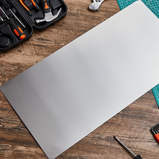 1 Pcs 430 Stainless Steel Sheet Metal 12 x 4 Inches 24GA Metal Plates Panel #4 Brushed Finish Magnetic Mount Board Wall Food Truck Restaurant Crafting Kitchen Floor Trailer Garage Gym