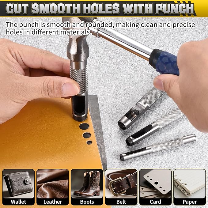 WorkBless 36PCS Metal Stamping Kit, 25/64" (10mm) Steel Number and Letter Punch Set, Include A-Z Alphabet, Number 0-8, & Symbol, Stamping Tool for Imprinting Plastic, Wood, Leather, Jewelry