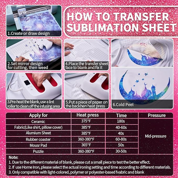Glitter Sublimation Transfer Sheets for Heat Press Machine,Green P Gold Sublimation Paper for Tumblers Blanks Tshirts,12 Sheets 12x12inch