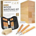 JJ CARE Wood Carving Kit [12 SK2 Wood Carving Knives with Case, 10 Basswood Carving Blocks, and 1 Grinding Stone] - Beginner Wood Carving Kit, Wood Carving Tools Set, Wood Carving Set for Kids