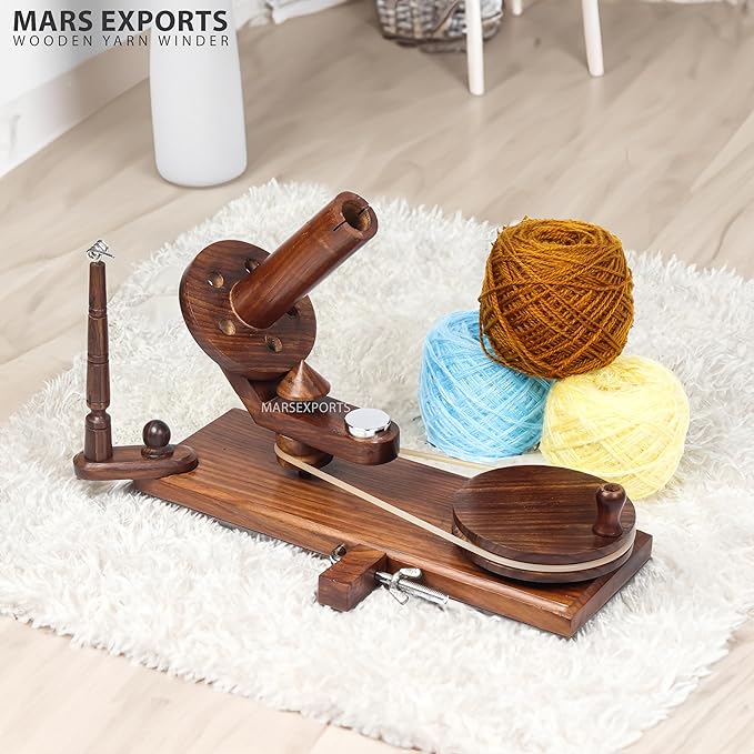 Mars Exports HandCrafty Wooden Swift for Knitting & Crochet Hooks – Hand Operated Large Ball Winder (Rosewood)