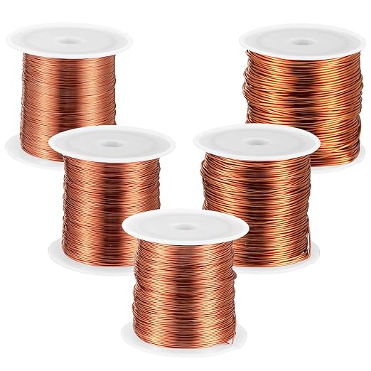 5 Rolls Copper Wire for Jewelry Making 18, 20, 22, 24, 26 Gauge Copper Jewelry Wire Craft Wires Bendable Beading Wires for Making Crafts, Sculpting, 5 Size(Copper)