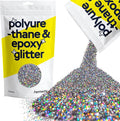 Hemway Polyurethane & Epoxy Glitter Metallic Crystal Flake Additive for Flooring, Jewellery Making, Tumblers and Resin 100g / 3.5oz - Chunky (1/40" 0.025" 0.6mm) - Gun Metal Grey Holographic