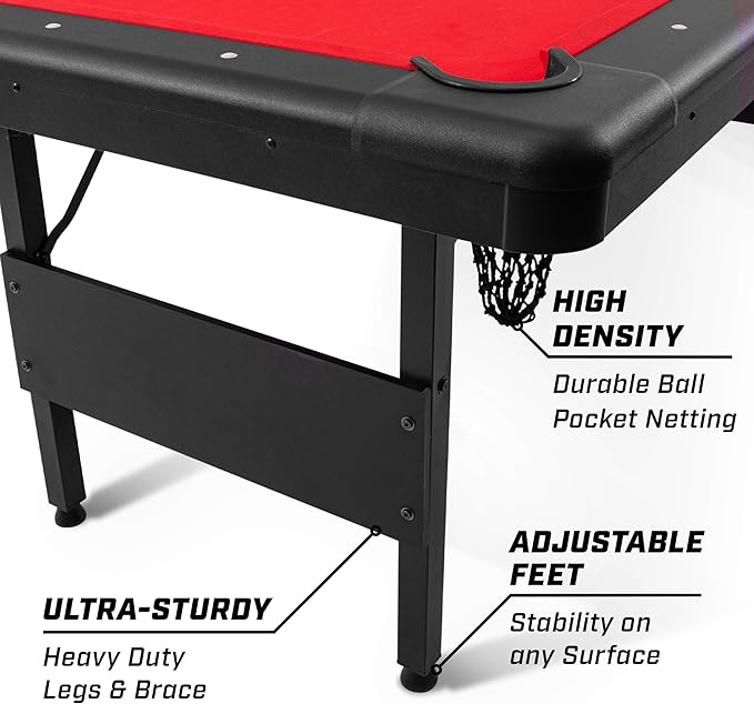 GoSports 6, 7, or 8 ft Billiards Tables - No Assembly, Choose Your Color - Portable Pool Table Includes Full Set of Balls, 2 Cue Sticks, Chalk and Felt Brush