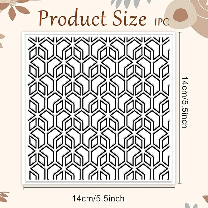 CHGCRAFT Geometry Polymer Clay Texture Sheets Line Art Silicone Texture Stamp Repeating Seamless Pattern Modeling Pattern Pad for Jewelry and Clay Earrings Tools, 5.5x5.5 inch