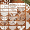 Welcome Stencils for Painting on Wood 12” Welcome Stencil for Door Mat Half Round Stencils for Wood Sign Doormat Fabrics