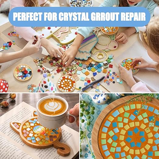 Mosaic Crystal Grout, Mosaics Tile Tools, Mosaic Tile Accessories – Essential for Handmade Grouting and Perfect for DIY Craft Projects (Orange, 8.8oz)