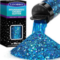 LEOBRO Blue Glitter, 160G/5.64OZ Holographic Chunky Glitter for Crafts, Resin, Body Nail, DIY Decorations, Light Blue
