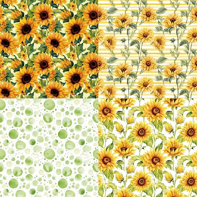 Sunflower Scrapbook Paper Pad 6×6 inch, 24 Sheets Single-Sided Craft Paper for DIY Crafting, Card Making, and Scrapbooking – Ideal for Summer Themed Projects