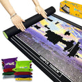 Napzy Puzzle Mat, Jigsaw Matt Rollup 8PCS Sorting Trays Up to 1500pcs Puzzles Matt Rollup 45.6 x 26.3 in Jigsaw Keeper and Saver Jigsawes Pad Has Storage Bag for Puzzle Lovers, Felt Matted Black