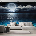 wall26 Wall Sticker/Wall Mural Sea Under Moonlight, Not Peel and Stick, Non-Woven Wallpaper Decorative for Bedroom, Living Room,Office - 132x120 inches