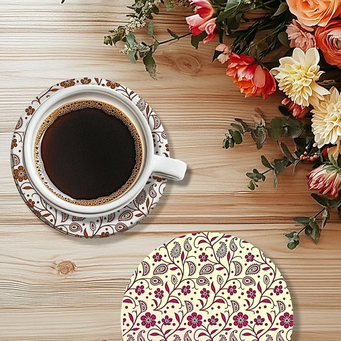 CHGCRAFT Paisley Pattern Polymer Clay Texture Sheet Vines Vintage Flowers Silicone Texture Mat for Polymer Clay Making Earrings Jewelry DIY Crafts 5.5 × 5.5 Inch