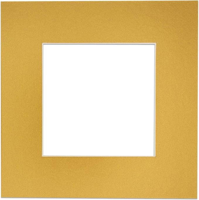 5x7 Mat for 8.5x11 Frame - Precut Mat Board Acid-Free Show Kit with Backing Board, and Clear Bags Metallic Gold 5x7 Photo Matte For a 8.5x11 Picture Frame Matboard for Framing, Pack of 100 Mats