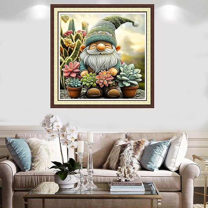 Findvoor Counted Cross Stitch Kits for Adults Full Range of Cross Stitching Embroidery Unprinted Pattern for Beginners, 11CT Needlepoint Kit Patterns Embroidery Kits-Succulent Plant Dwarf 18x18 inch