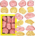 Dinosaur Fossil Cookie Cutter Set – 8pcs 3D Plastic Cookie Stamps – Fun Dino Skeleton Cookie Molds – Food Grade Kids Baking Set for Dinosaur-Themed Cookies, Cakes & Treats