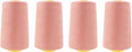 Mandala Crafts 4 Pack of Serger Threads Cones Spools - 40S/2 24000 Yards Polyester Blush Threads for Sergers Machine and Overlock Quilting Sewing Machine