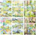 Spring Scenery Scrapbook Paper Set, 180 PCS Landscape Craft Paper Kit for Journaling, Scrapbooking, DIY Crafts, and Art Supplies