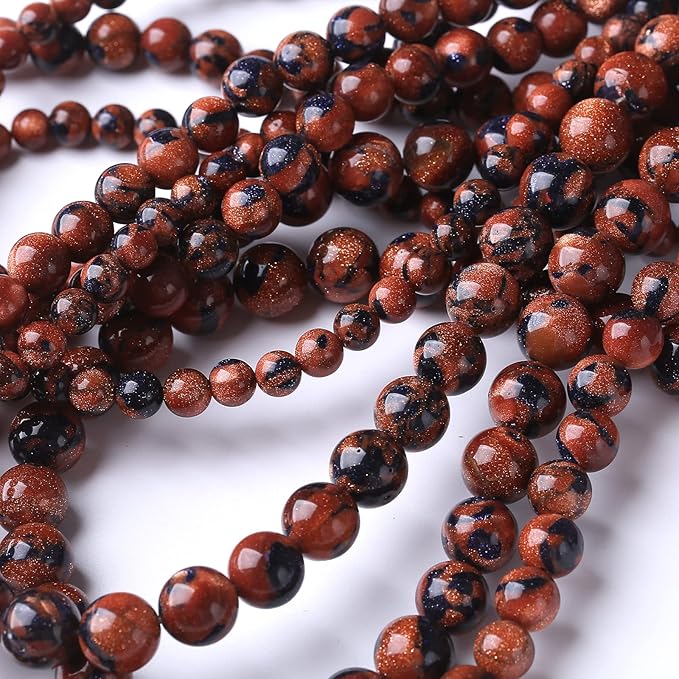 60PCS 6MM Sandstone Beads Energy Healing Beads for DIY Jewelry Bracelet Necklace Making for Jewelry Making 15Inch