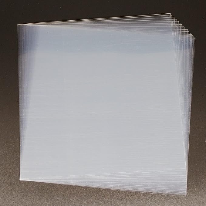 16PCS 6 Mil Blank Mylar Stencil Sheets,12 X 12 Inch Clear Plastic Sheets, Clear Acetate Sheet for Cricut Crafts, PET Plastic Sheet for Crafts and Cutting Machine (6 Mil)