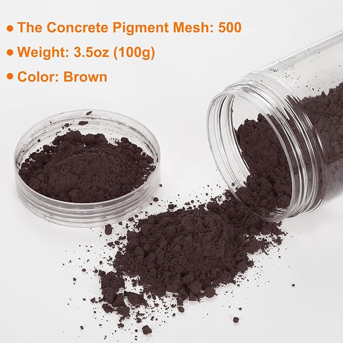HARFINGTON Iron Oxide Powder Concrete Pigment 500 Mesh 3.5oz (100g) Iron Oxide Grout Pigment for Pastel Tile Paint Concrete Cement, Brown