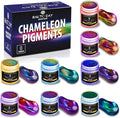 BALTIC DAY - Chameleon Mica Powder, 8 Jars of Color Shift Mica Set - Epoxy Resin Color Pigment - Chameleon Powder Glitter - Holographic Mica Powder for Resin