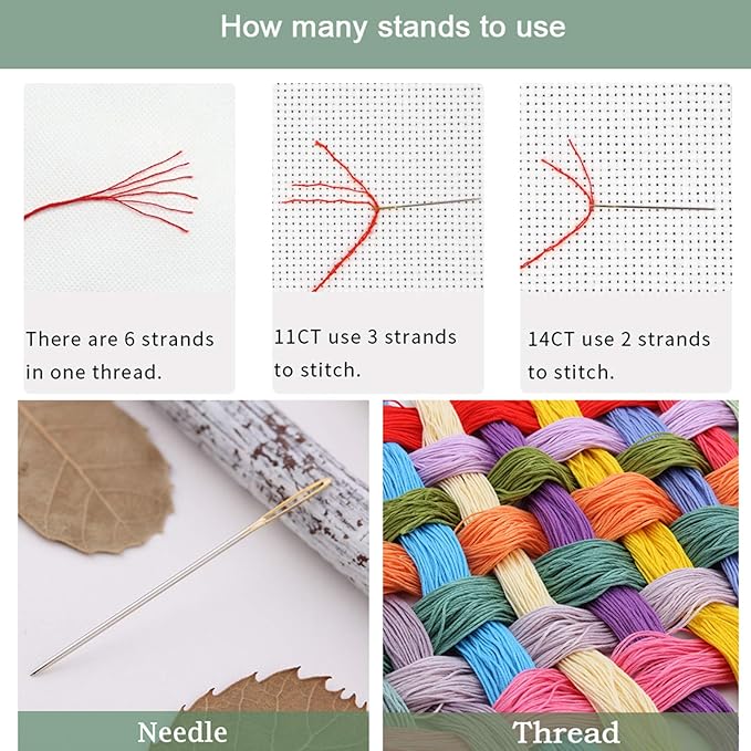 Artvxeay Cross Stitch Kits Stamped Full Range of Embroidery Kits for Beginners Adults 11CT Pattern Stitch Embroidery Kits Needlepoint Kits DIY - (Tea Break 16x20 inch)