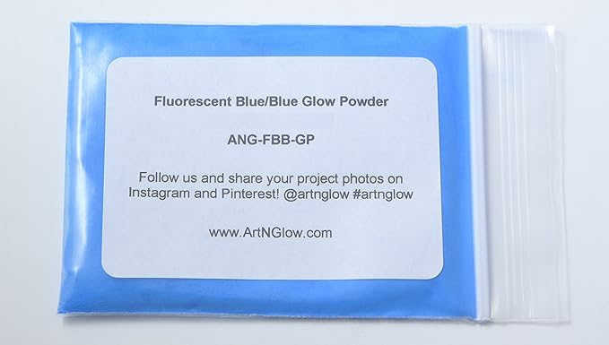 Glow in The Dark Pigment Powder - Neutral and Fluorescent Color for Art Painting, Fine Art, Nail Art Paint, and DIY Crafts - Long Lasting 10+ Color Options - Fluorescent Blue - (1 Kilogram)