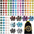 CiaraQ DND Dice Set - 26 x 7 (182pcs) Polyhedral Dice for Dungeons and Dragons D&D RPG MTG Role Playing Table Games, with a Large Flannel Bag