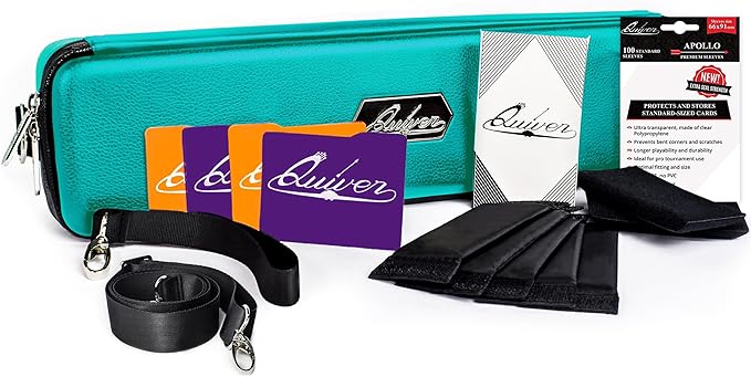 Quiver Time 's Teal Card Case, Perfect for MTG Deck, Premium Storage Box, for Trading Cards, and Playing Card Storage, Ideal for Carrying Magic The Gathering and Game TCG Enthusiasts Recommended