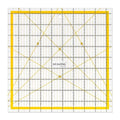 KERING Square Quilting Ruler - 9.5x9.5 inch Anti-Slip Acrylic Ruler for Patchwork Piecing, Bias Strips & Rotary Cutting, Professional Quilter's Tool with Dual-Angle Guide